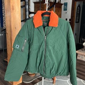 Free People movement bomber jacket, color green, size small